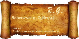 Rosenzveig Gyöngyi névjegykártya